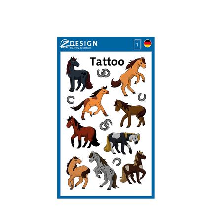 Matrica, tetoválás, 1 ív, 76x120 mm, AVERY ZWECKFORM, "Z-Design No.56769",  lovak